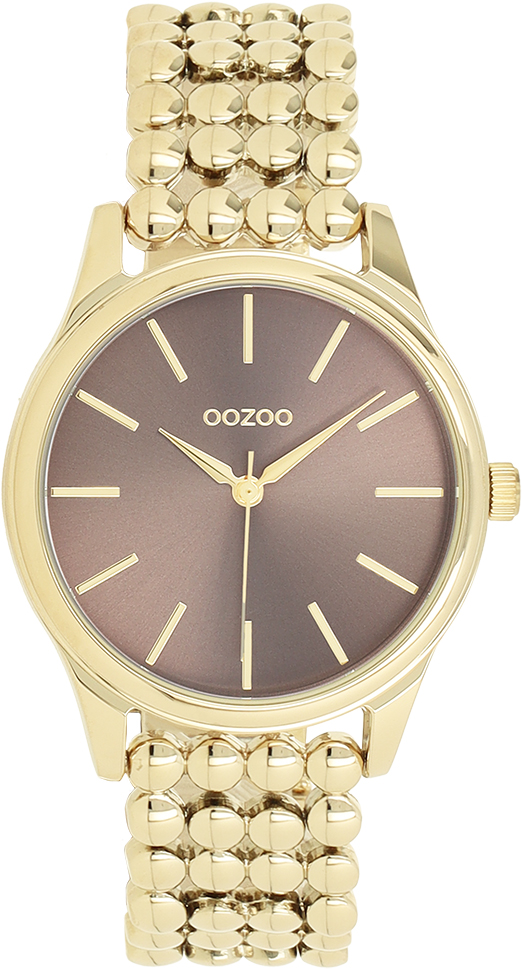 Gold coloured OOZOO watch with dot link bracelet - C11673
